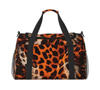 Borsone da viaggio in pelle di ghepardo leopardato con stampa tigre, borsa da palestra per la notte e il fine settimana, per uomini e donne, leggero, bagaglio a mano per allenamento e vacanze