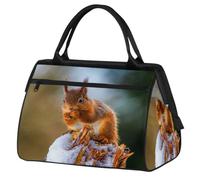 Borsone da viaggio invernale con scoiattolo carino per donne e uomini, 24 l, divertente scoiattolo borsa per il fine settimana borsa sportiva tote palestra viaggio pernottamento weekend borsa, Colore,