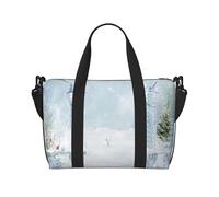 Borsone da viaggio leggero con stampa di cuffie luminose da donna, borsa da viaggio con tracolla regolabile per viaggi nel fine settimana, palestra, viaggi, uso quotidiano, Arco di ghiaccio invernale