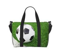 Borsone da viaggio leggero con stampa di foglie e frutti gialli, borsa da viaggio con tracolla regolabile per viaggi nel fine settimana, palestra, viaggi, uso quotidiano, Pallone da calcio, One Size