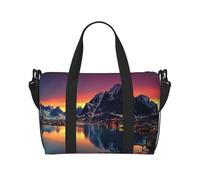 Borsone da viaggio leggero con stampa di una mucca delle Highlands, borsa da viaggio con tracolla regolabile, per viaggi nel fine settimana, palestra, viaggi, uso quotidiano, Isole Norvegia, One Size