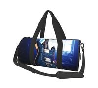 Borsone da viaggio leggero da portare con sé borse per la notte blu barca a vela sport tote zaino da palestra con tracolla regolabile borse ospedaliere borsa pieghevole per donne uomini, Chitarra Blu