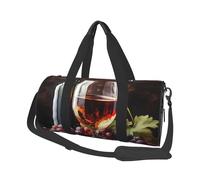 Borsone da viaggio leggero da portare con sé borse per la notte blu barca a vela sport tote zaino da palestra con tracolla regolabile borse ospedaliere borsa pieghevole per donne uomini, Art Vino