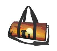 Borsone da viaggio leggero e piccolo, borsa da palestra pieghevole, per weekend, con tracolla regolabile, borsa da trasporto con elefante e cane Watch The Sunset borsa da ospedale per donne e uomini