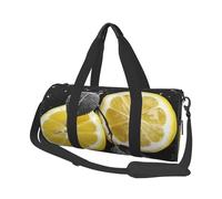 Borsone da viaggio leggero e piccolo, pieghevole, per la notte, con tracolla regolabile, borsa da trasporto color limone con borsa da ospedale bianca e nera per donne e uomini