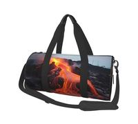 Borsone da viaggio leggero e piccolo, pieghevole, per la notte, con tracolla regolabile, borsa da trasporto rossa calda lava da Kilauea vulcano borsa da ospedale per donne e uomini