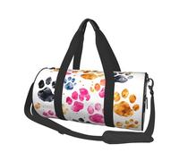 Borsone da viaggio leggero e piccolo, pieghevole, per la notte, con tracolla regolabile, borsa da trasporto con zampe di cane colorate, borsa da ospedale per donne e uomini