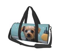 Borsone da viaggio leggero e piccolo, pieghevole, per weekend, con tracolla regolabile, borsa da portare con sé, divertente cane nella vasca da bagno, borsa da ospedale per donne e uomini