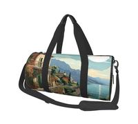 Borsone da viaggio leggero e piccolo, pieghevole, per weekend, con tracolla regolabile, borsa da trasporto per ospedale estivo mediterraneo, per donne e uomini