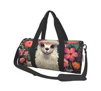Borsone da viaggio leggero piccolo borsa da palestra pieghevole Weekender Borse da notte con tracolla regolabile Carry On Tote Bags Cute Llama Floral Hospital Bag per donne uomini