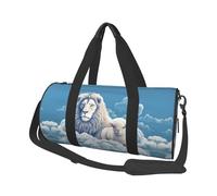 Borsone da viaggio leggero piccolo borsa da palestra pieghevole Weekender Borse da notte con tracolla regolabile Carry On Tote Bags Agnello con un leone sulle nuvole Borsa da ospedale per donne uomini