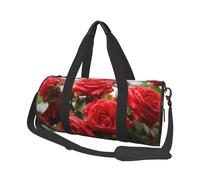 Borsone da viaggio leggero piccolo borsa da palestra pieghevole Weekender Borse da notte con tracolla regolabile Carry On Tote Bags Red Roses Bush in the Garden Hospital Bag for Women Men