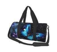 Borsone da viaggio leggero piccolo borsa da palestra pieghevole Weekender Borse da notte con tracolla regolabile Carry On Tote Bags Galaxy Blue Butterfly Hospital Bag per donne uomini