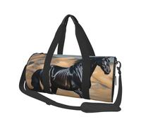 Borsone da viaggio leggero piccolo borsa da palestra pieghevole Weekender Borse da notte con tracolla regolabile Carry On Tote Bags Nero Arabian Horse Hospital Bag per donne uomini