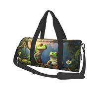 Borsone da viaggio leggero piccolo borsa da palestra pieghevole Weekender Borse da notte con tracolla regolabile Carry On Tote Bags Molte rane cantano sui rami Borsa da ospedale per donne uomini