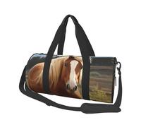 Borsone da viaggio leggero piccolo borsa da palestra pieghevole Weekender Borse da notte con tracolla regolabile Carry On Tote Bags Cute Brown Horse Hospital Bag per donne uomini
