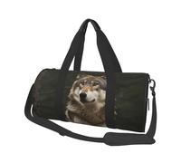 Borsone da viaggio leggero piccolo borsa da palestra pieghevole Weekender Borse da notte con tracolla regolabile Carry On Tote Bags Grigio lupo Borsa da ospedale per donne uomini
