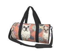 Borsone da viaggio, leggero, piccolo, pieghevole, per la notte, con tracolla regolabile, borsa da trasporto con stampa bulldog francese, borsa da ospedale per donne e uomini