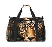 Borsone da viaggio leopardato con stampa di ghepardo, borsa da palestra per la notte e il weekender, per uomini e donne, leggero, bagaglio a mano per allenamento e vacanze