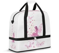 Borsone da viaggio Magic Fairy Butterfly per donne e uomini borse per la notte per il fine settimana pieghevole bagnato separato 47 L tote bag per sport palestra yoga, Colore, 47 L, Organizer per