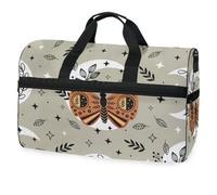 Borsone da viaggio magico con farfalle e luna, stile bohémien, per uomini, donne, ragazzi, ragazze, adolescenti, borsa da palestra oversize con scomparto per scarpe, per la notte, il fine settimana,