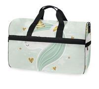 Borsone da viaggio magico con unicorno, verde brillante, per uomini, donne, ragazzi, ragazze, adolescenti, borsa da palestra oversize con scomparto per scarpe, per la notte, il fine settimana, yoga,