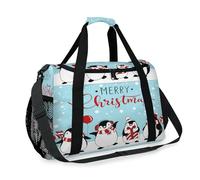 Borsone da viaggio Merry Christmas per ragazze ragazzi donne uomini pinguino di Natale weekend borsa a tracolla tote bagaglio borsa per viaggi sport palestra