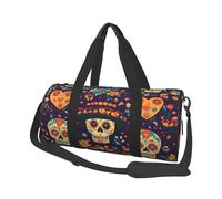 Borsone da viaggio Mexico con teschio e fiore del giorno dei morti, borsa da palestra per uomini e donne, borsone sportivo, bagaglio a mano per viaggi di fine settimana, lavoro, campeggio