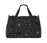 Borsone da viaggio, motivo ragnatela nera, borsone per la notte, borsa da palestra per donne e uomini, borsa da viaggio per oggetti personali