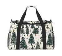 Borsone da viaggio natalizio stellato, con albero della foresta, borsa da palestra per la notte, borsa da weekender, per uomini e donne, leggera, per allenamento e vacanze