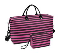 Borsone da viaggio nero e pesca con linee di regola per la notte, borsa tote da palestra con tracolla regolabile per viaggi multifunzionale