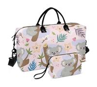 Borsone da viaggio oversize con koala disegnato a mano rosa grigio grande borsa da aeroporto multifunzionale grande borsa da palestra con borsa da toilette per trekking palestra, Carino Disegnato A