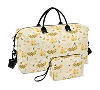 Borsone da viaggio oversize con motivo dolce miele api felici buona fortuna borsone da viaggio borsa da viaggio weekend borsa da allenamento sportivo con cinghia regolabile per allenamento