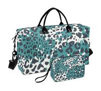Borsone da viaggio oversize con stampa leopardata verde borsone da viaggio per la notte borsa da palestra sportiva con tracolla regolabile per sport pieghevole