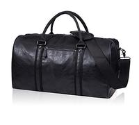 Borsone da viaggio oversize in pelle impermeabile, borsa da fine settimana grande da portare a mano, borsa da appendere per uomo o donna, [Z]Nero