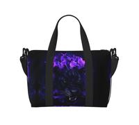 Borsone da viaggio Panther Head in Flames da 40 l, con tracolla regolabile, ideale per palestra, sport, pesca, caccia, viaggi