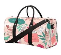 Borsone da viaggio Parigi, per gli amanti della Torre Eiffel, rosa, borsa da palestra pieghevole, borsa per la notte, borsa da viaggio per donne e uomini, Parigi, 17.4(L) x 8.3(W) x 9.5(H) inch