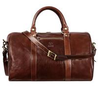 Borsone da Viaggio Pelle Artigianale Made in Italy - Borsone da Viaggio Donna Weekend con Tracolla Removibile - Borsa Viaggio Piccola Ideale Come Bagaglio a Mano - Time Resistance (Marrone)