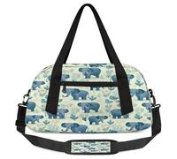 Borsone da viaggio per bambini a forma di elefante, per ragazze e ragazzi, borsa leggera per sport e palestra, piccola borsa da viaggio o da ballo, Elefante adorabile, 18.5L x 7.8W x 9.4H