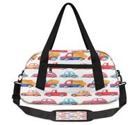 Borsone da viaggio per bambini a forma di macchina dei cartoni animati, per ragazze e ragazzi, colorato, leggero, per sport, palestra, per bambini, per la notte, weekender, da portare con sé, Cartone