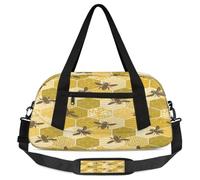 Borsone da viaggio per bambini a nido d'ape, per ragazze e ragazzi, stile vintage, leggero, per sport, palestra, weekend, da portare con sé, borsa da viaggio o da ballo, Ape a nido d'ape, 18.5L x 7.8W