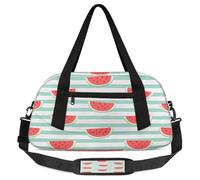 Borsone da viaggio per bambini a righe anguria per ragazze e ragazzi, borsa leggera per sport e palestra per bambini, piccola borsa da viaggio per la danza, Anguria a righe, 18.5L x 7.8W x 9.4H