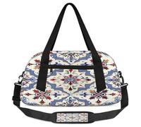 Borsone da viaggio per bambini bohémien, per ragazze e ragazzi, motivo etnico con diamanti, leggero, borsa sportiva da palestra per bambini, piccola borsa da viaggio per la danza, Boho., 18.5L x 7.8W