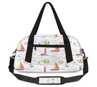 Borsone da viaggio per bambini con ancora a vela per ragazze e ragazzi, leggero, borsa sportiva da palestra per bambini, piccola borsa da viaggio per la danza, Ancoraggi per barche a vela, 18.5L x