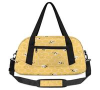 Borsone da viaggio per bambini con api carine, per ragazze e ragazzi, giallo ape, leggero, borsa sportiva da palestra per bambini, piccola borsa da viaggio per la danza, Ape carina, 18.5L x 7.8W x