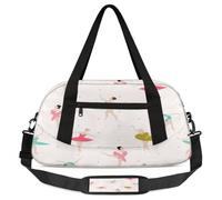 Borsone da viaggio per bambini con ballerina color arcobaleno, per ragazze e ragazzi, borsa leggera per sport e palestra, piccola borsa da viaggio per la danza, Ballerina color arcobaleno, 18.5L x