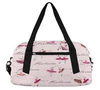 Borsone da viaggio per bambini con ballerina di danza classica, per ragazze e ragazzi, rosa leggero, borsa sportiva da palestra per bambini, piccola borsa da viaggio per la notte, Ballerina, 18.4L x