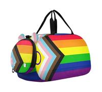 Borsone da viaggio per bambini, con bandiera del mondo, per il fine settimana, per la notte, per ragazze, da viaggio, da palestra, Bandiera dell'orgoglio LGBT arcobaleno, classico