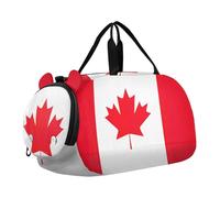 Borsone da viaggio per bambini, con bandiera del mondo, per il fine settimana, per la notte, per ragazze, da viaggio, da palestra, Bandiera canadese foglia d'acero, classico