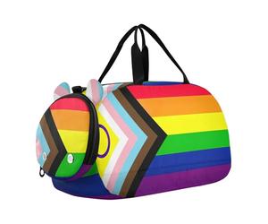 Borsone da viaggio per bambini, con bandiera del mondo, per il fine settimana, per la notte, per ragazze, da viaggio, da palestra, Bandiera dell'orgoglio LGBT arcobaleno, classico
